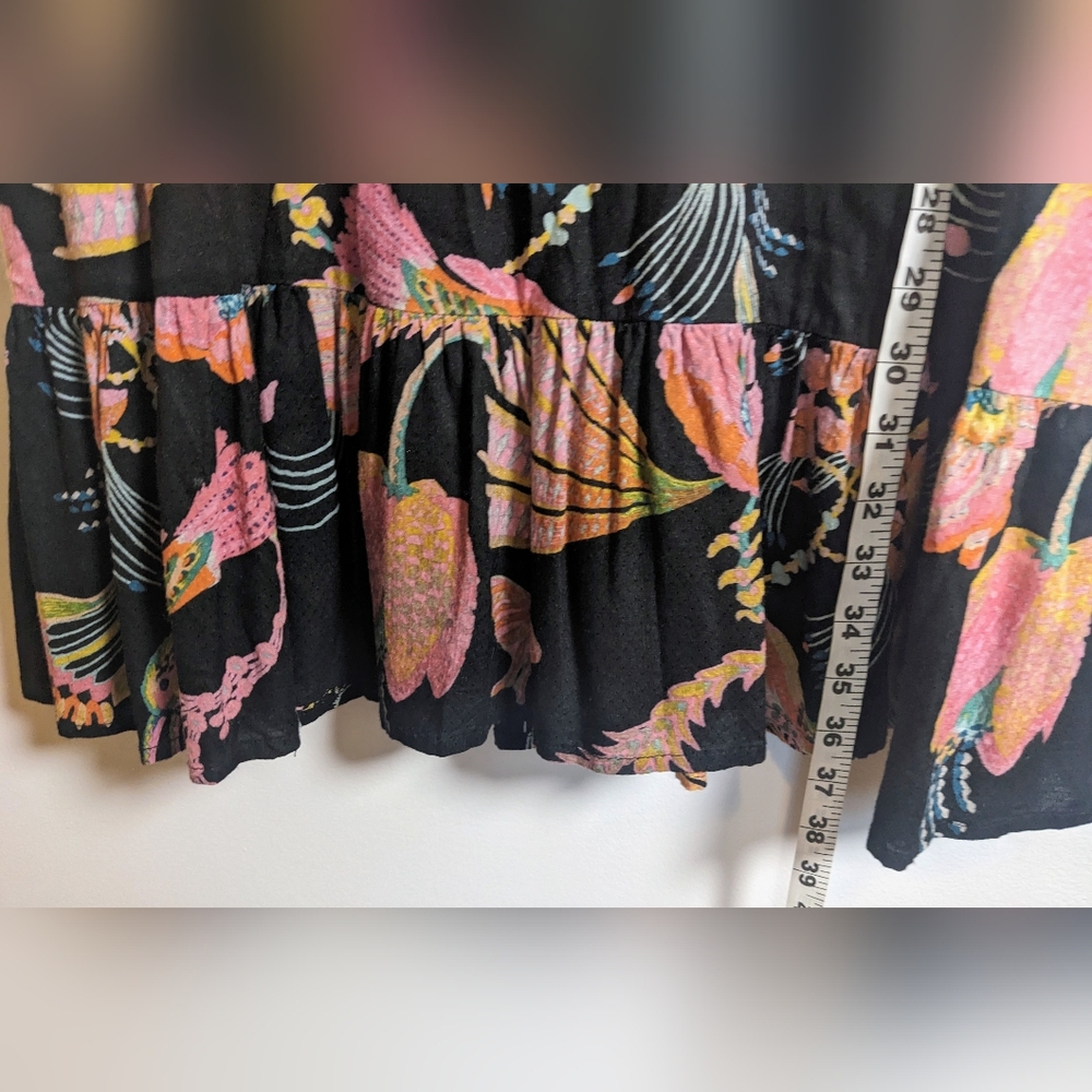 Banjanan Lenka Jungle Print Crew Neck Knee Length Toucan Moth Dress sz S - Picture 10 of 12